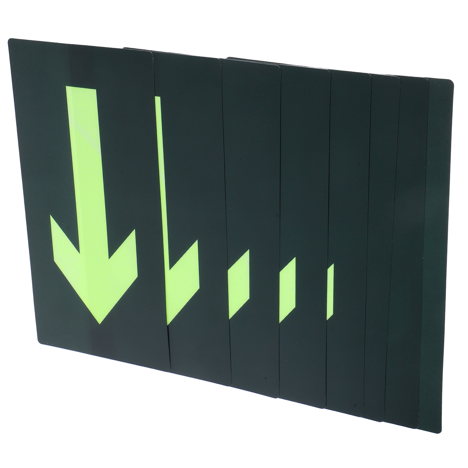 Emergency Exit Sign - 8 szt. Fotoluminescencyjne, wodoodporne naklejki strzałki,