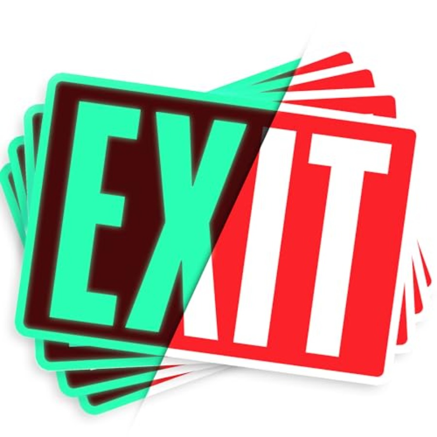 Emergency Exit Sign - Naklejki z znakami wyjścia, świecące w