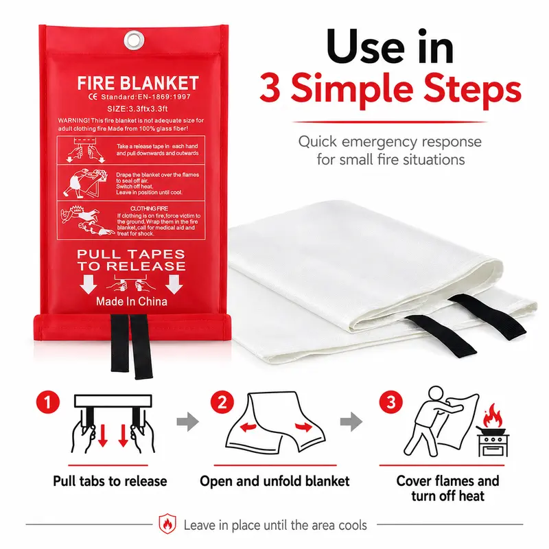 4 sztuki koców przeciwpożarowy – Fire Blanket Kitchen recenzja i cena