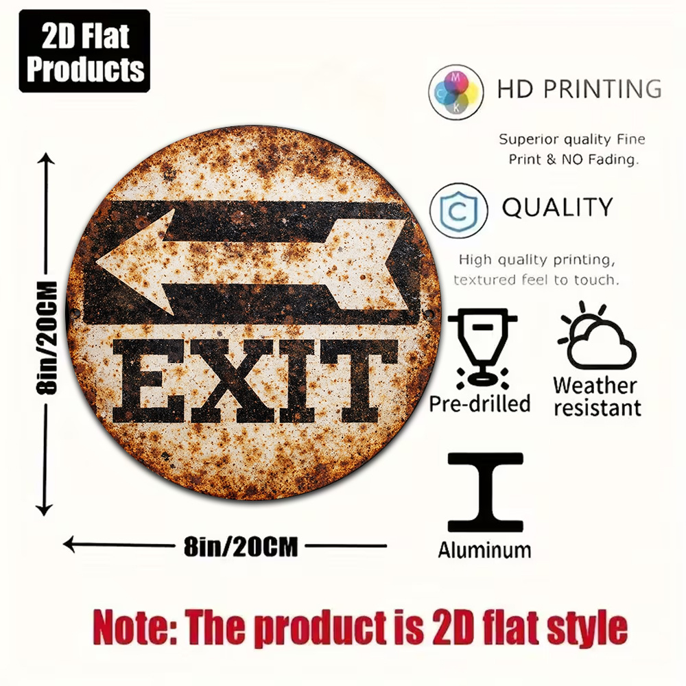 Metalowy znak 2D 8x8 cali/20x2 – Emergency Exit Sign recenzja i cena